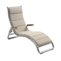 Modern Ergonomic Lounge Chair with Aluminum Frame and Wooden Armrests